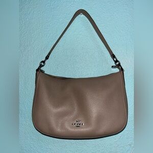 Coach Taupe Pebbled Leather Shoulder Bag